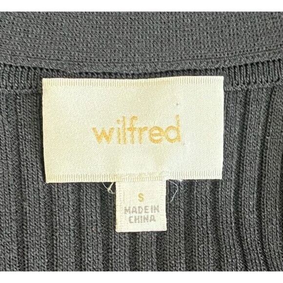 WILFRED Black Cardigan Womens Small Black Button‎ Up Deep V Slinky Stretch - Picture 3 of 9